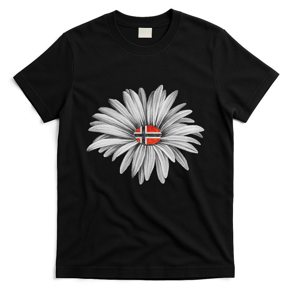 Norwegian Flag Daisy Trendy For Summer Cruise Norway Travel T-Shirt
