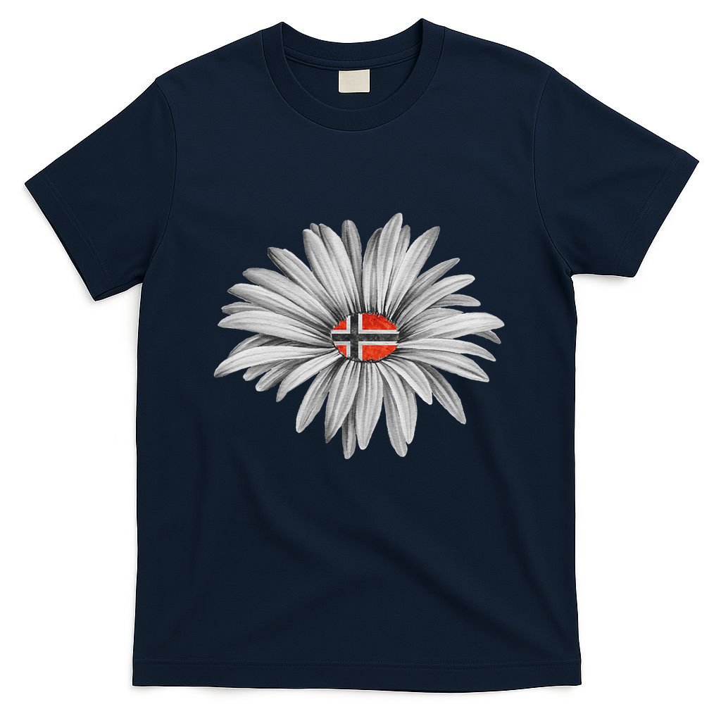 Norwegian Flag Daisy Trendy For Summer Cruise Norway Travel T-Shirt