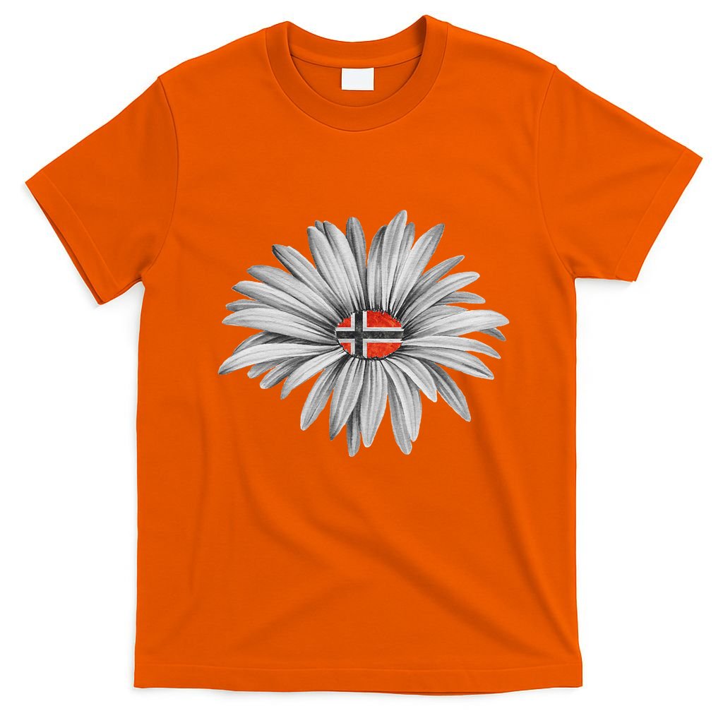 Norwegian Flag Daisy Trendy For Summer Cruise Norway Travel T-Shirt