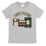 Never Forget Funny Vintage Cassette Floppy Disk VHS Tape T-Shirt