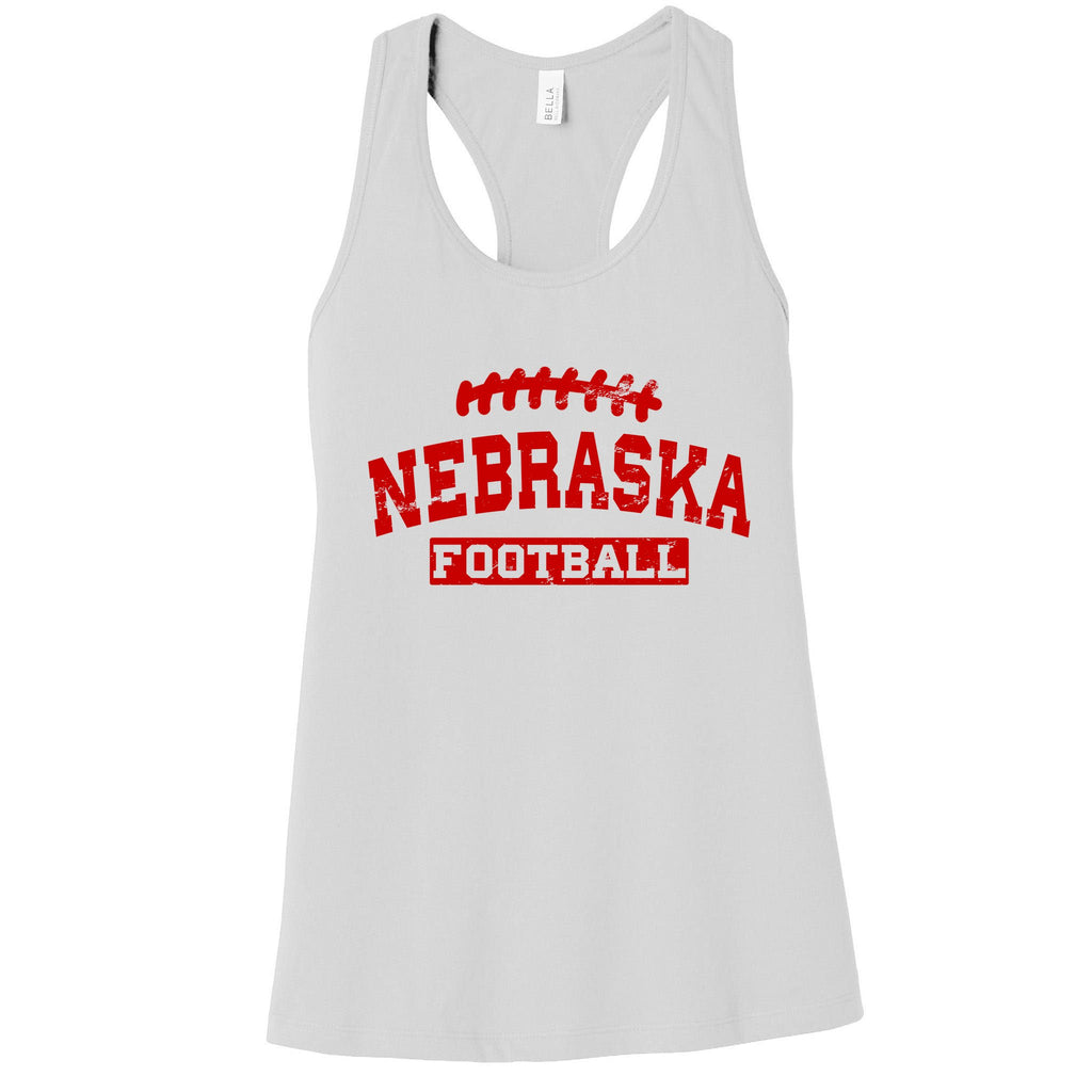 Nebraska Football Lace Logo Women's Racerback Tank