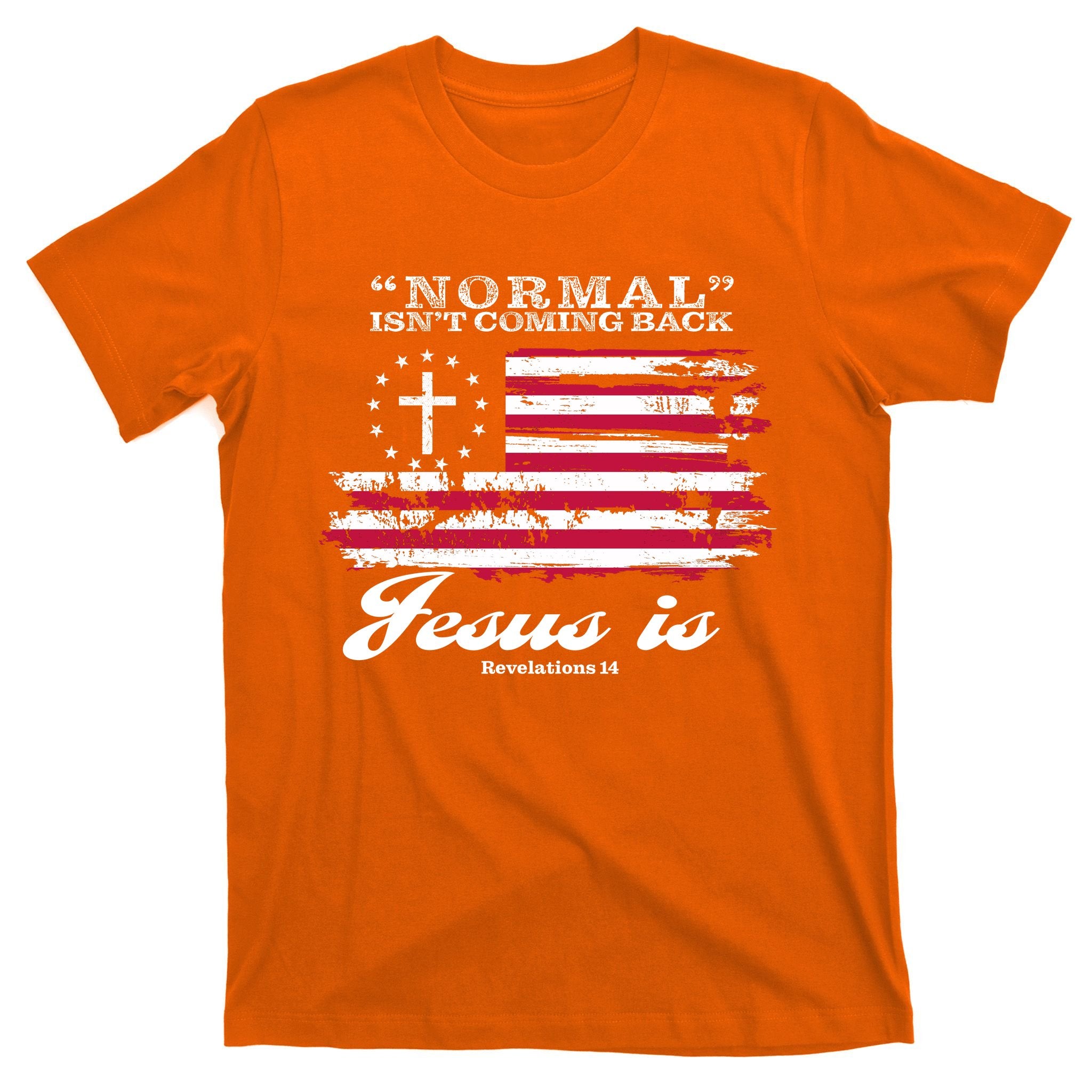 Normal Isn't Coming Back But Jesus Is Revelation 14 American Flag T-Shirt