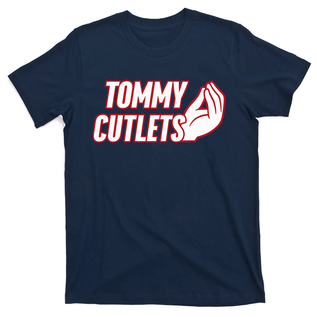 NY Italian Hand Gesture Tommy Cutlets Football Quarterback  T-Shirt
