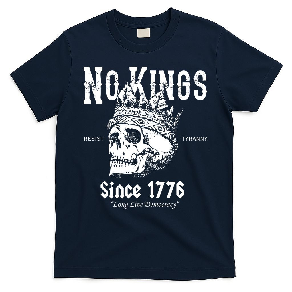 No Kings Since 1776 Skull Resist Long Live Democracy T-Shirt