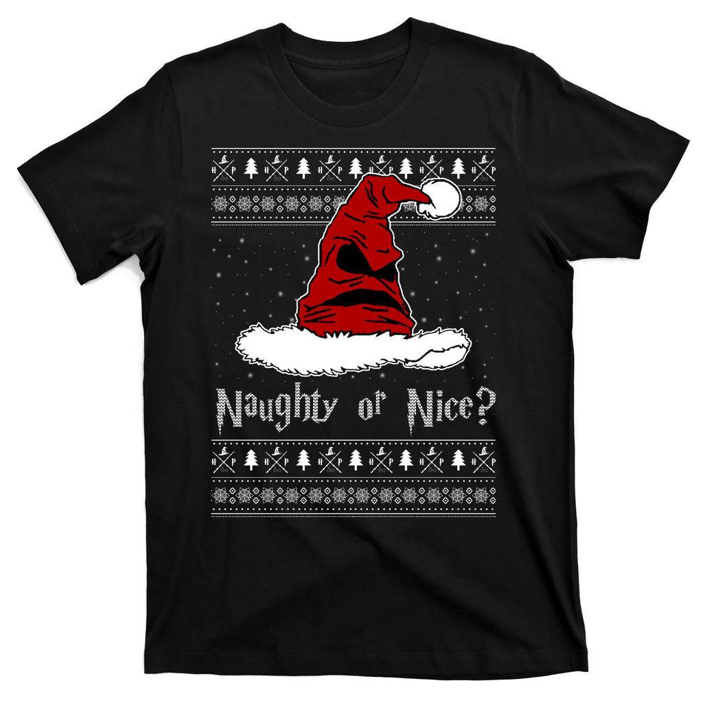 Naughty Or Nice? Sorting Santa Claus Ugly Christmas Sweater T-Shirt