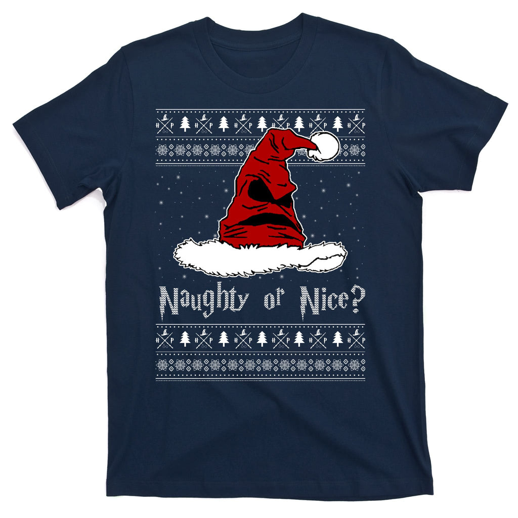 Naughty Or Nice? Sorting Santa Claus Ugly Christmas Sweater T-Shirt