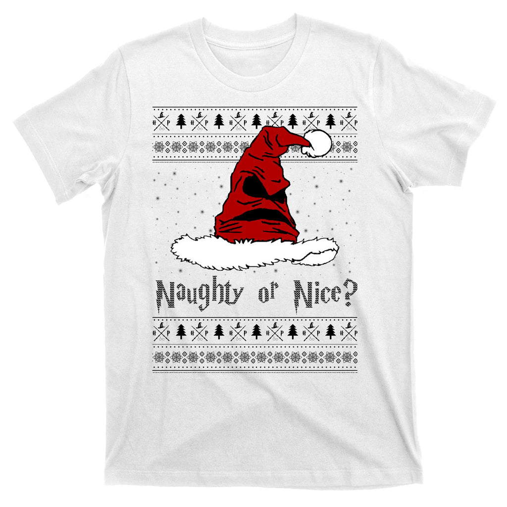 Naughty Or Nice? Sorting Santa Claus Ugly Christmas Sweater T-Shirt