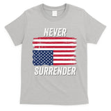 Never Surrender Distressed Usa Flag Save Our Republic Usa Under Distress T-Shirt