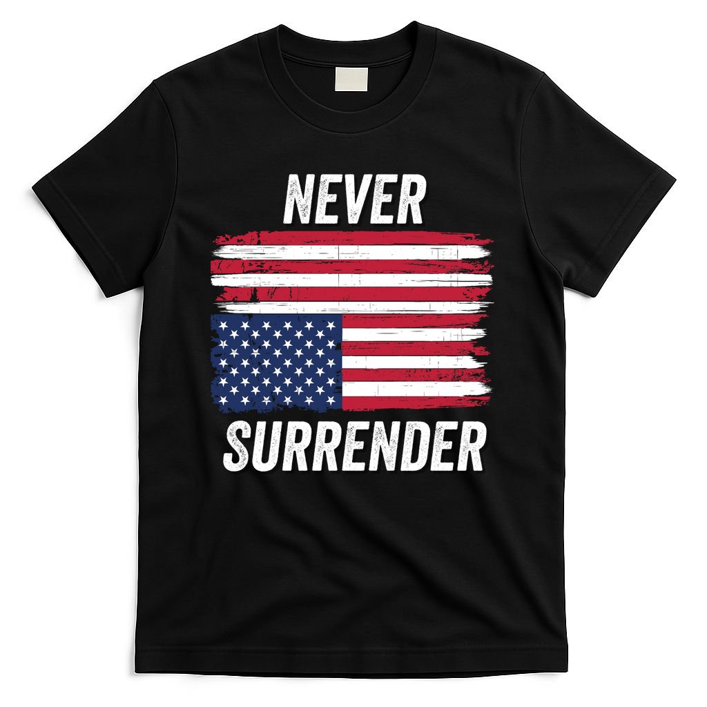 Never Surrender Distressed Usa Flag Save Our Republic Usa Under Distress T-Shirt