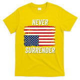 Never Surrender Distressed Usa Flag Save Our Republic Usa Under Distress T-Shirt