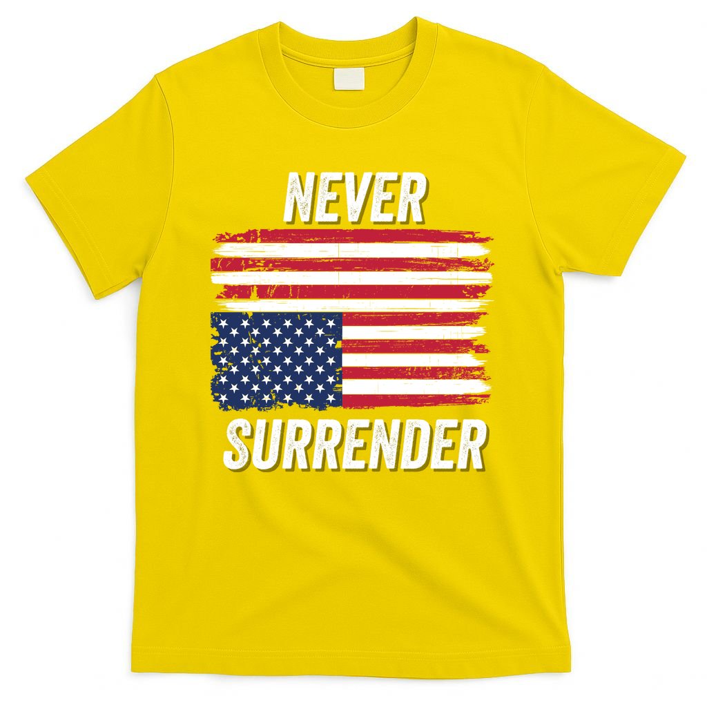 Never Surrender Distressed Usa Flag Save Our Republic Usa Under Distress T-Shirt