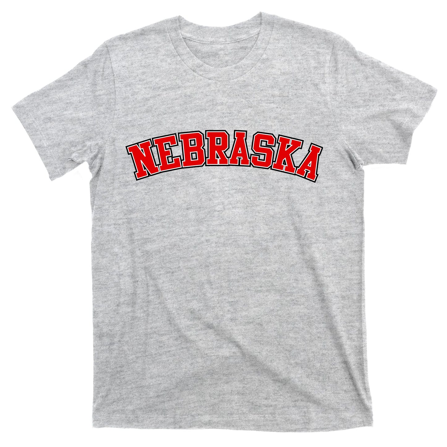 Nebraska Sports Fan Word Logo Football T-Shirt