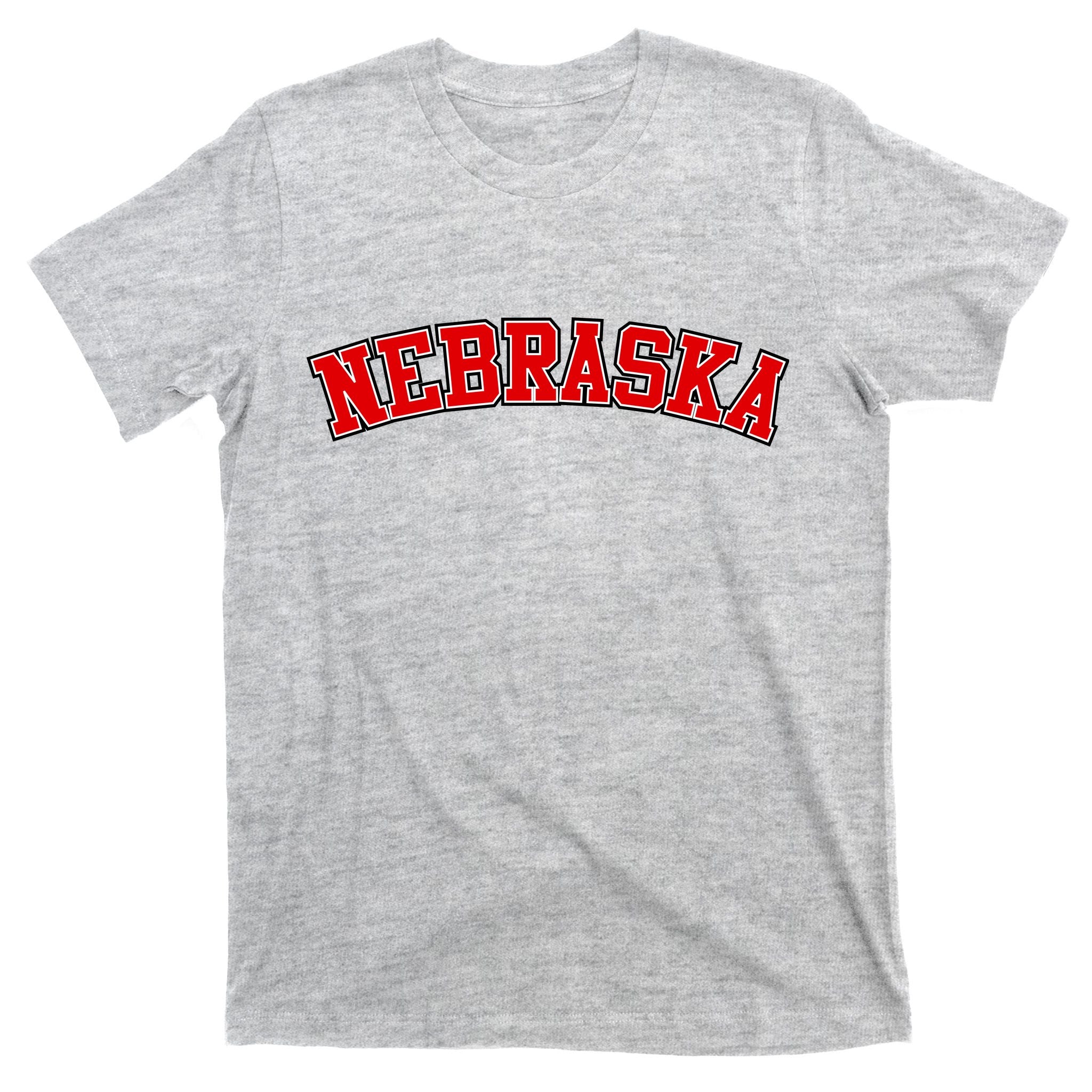 Nebraska Sports Fan Word Logo Football T-Shirt