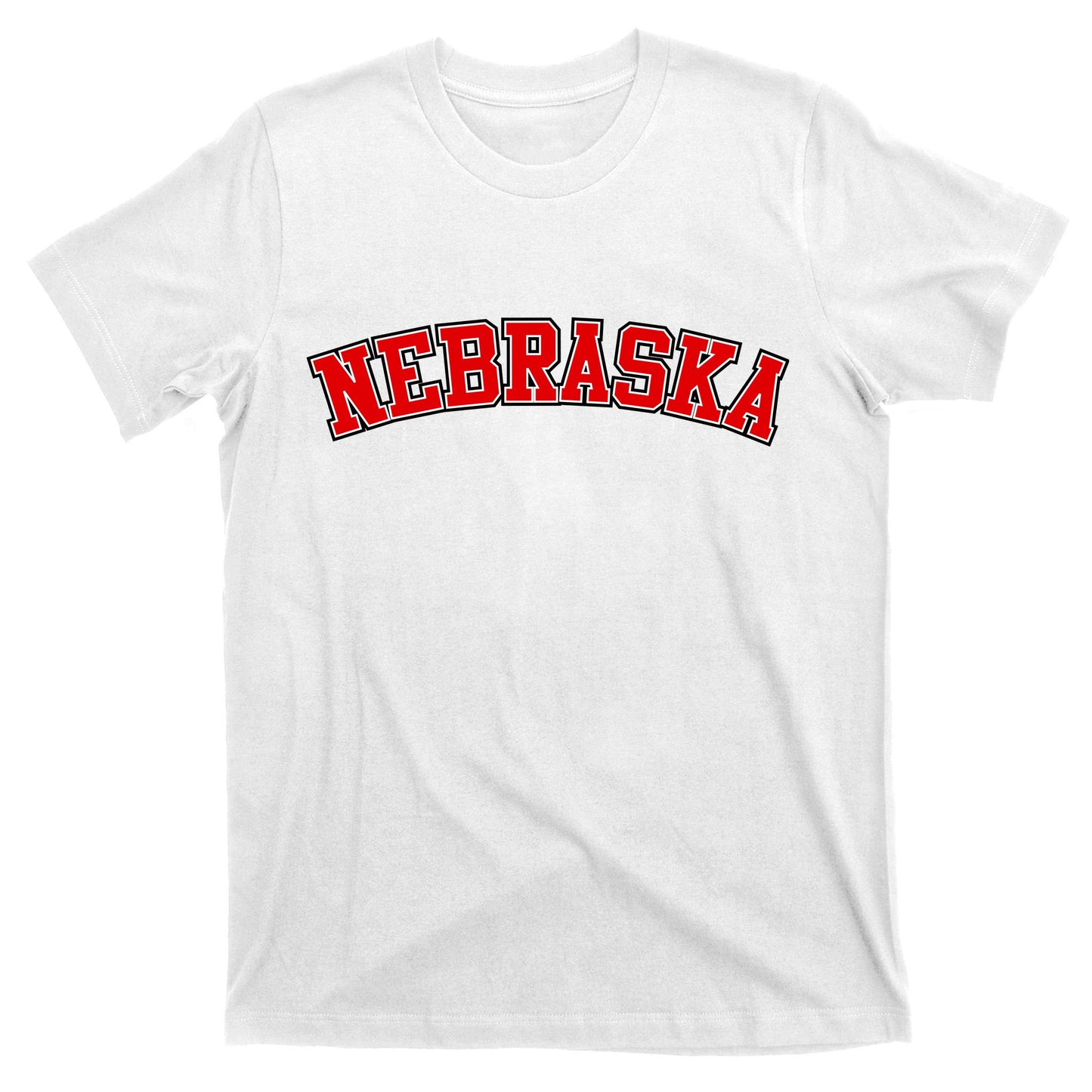 Nebraska Sports Fan Word Logo Football T-Shirt