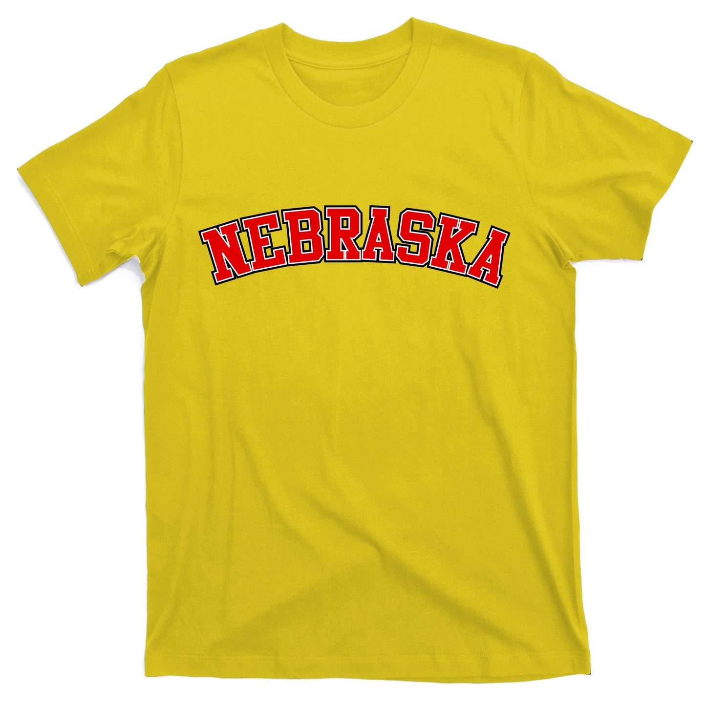 Nebraska Sports Fan Word Logo Football T-Shirt