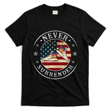 Never Surrender Gold Sneaker Donald Trump 4th Of July Gift T-Shirt