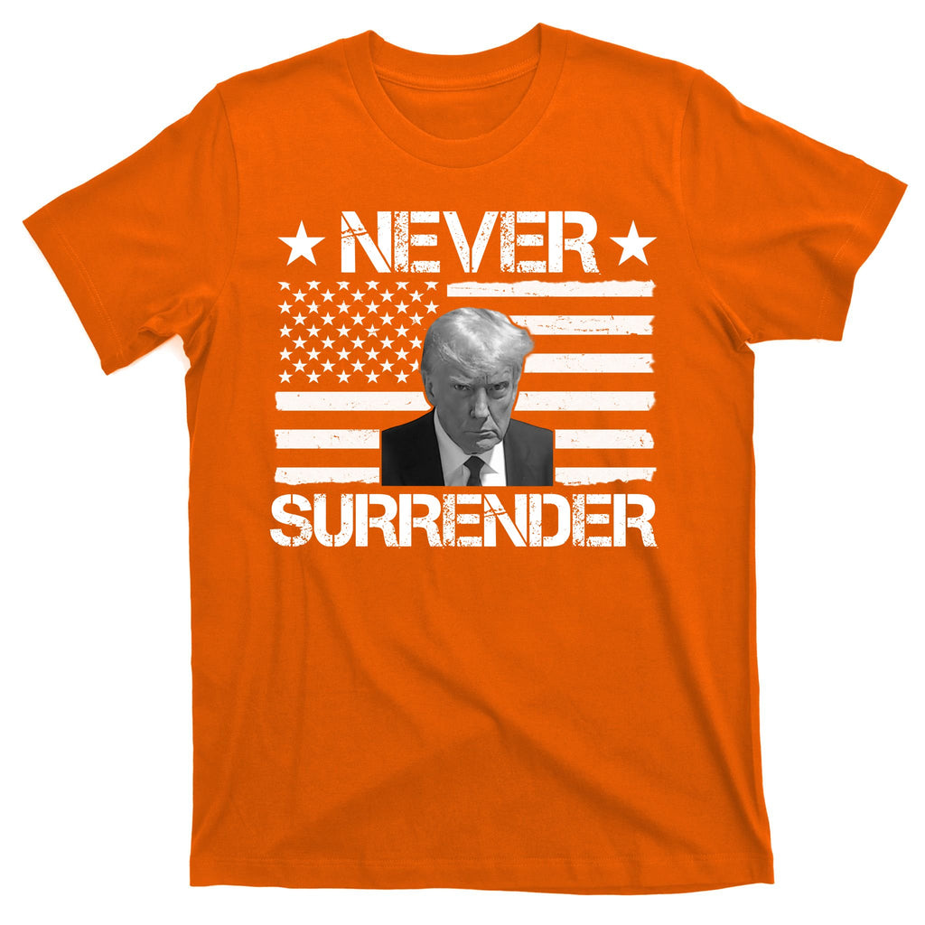 Never Surrender Trump American Flag T-Shirt