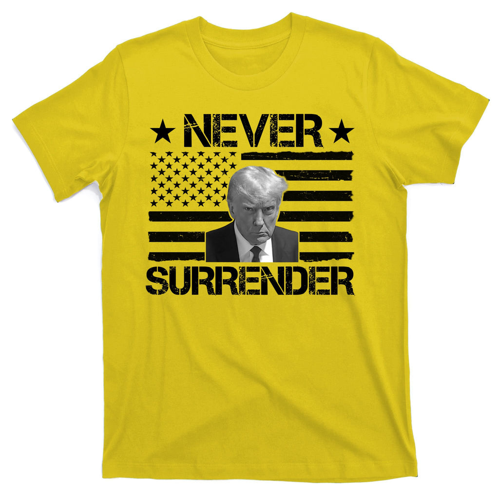 Never Surrender Trump American Flag T-Shirt