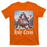 Not Today Satan Jesus Crossover Basketball Holy Cross T-Shirt