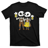 Oktoberfest 2023 Beer Drinking Skeleton Couple T-Shirt
