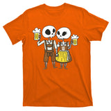Oktoberfest 2023 Beer Drinking Skeleton Couple T-Shirt