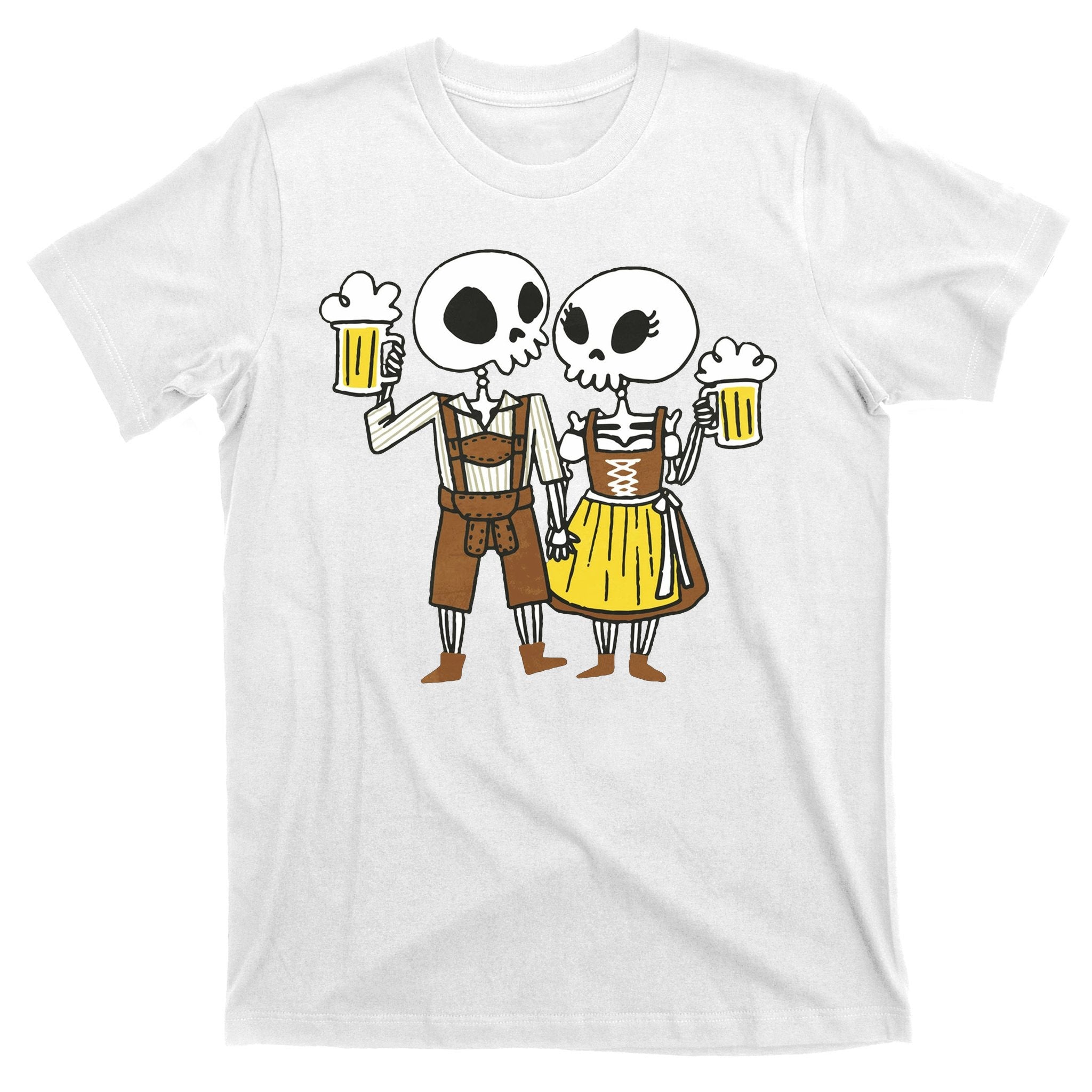 Oktoberfest 2023 Beer Drinking Skeleton Couple T-Shirt