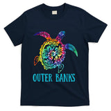Outer Banks Carolina Sea Turtle Hibiscus Tie Dye Summer T-Shirt