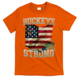 Ohio Buckeye Strong Ohio USA Flag Overlay T-Shirt