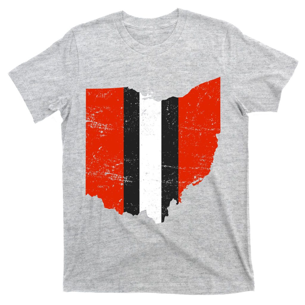 Ohio Cleveland Stripe Football T-Shirt