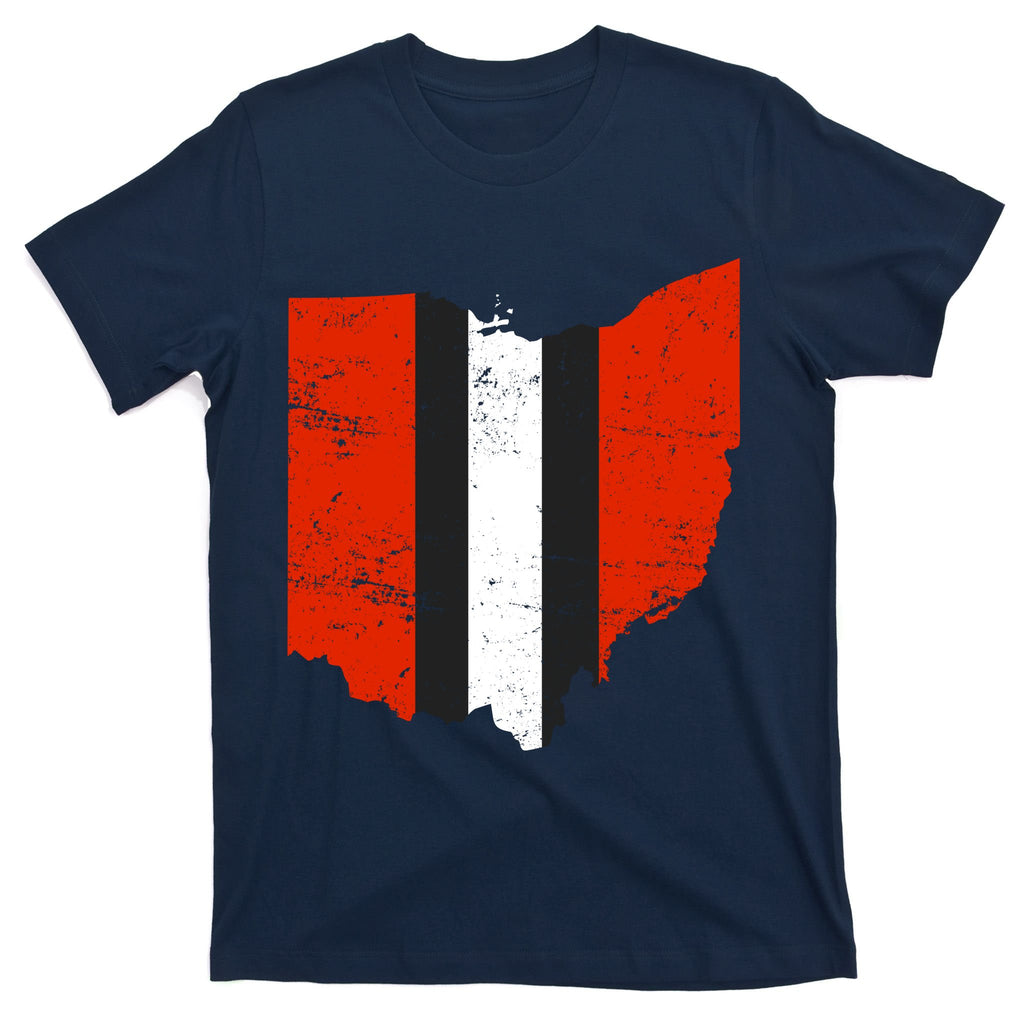 Ohio Cleveland Stripe Football T-Shirt