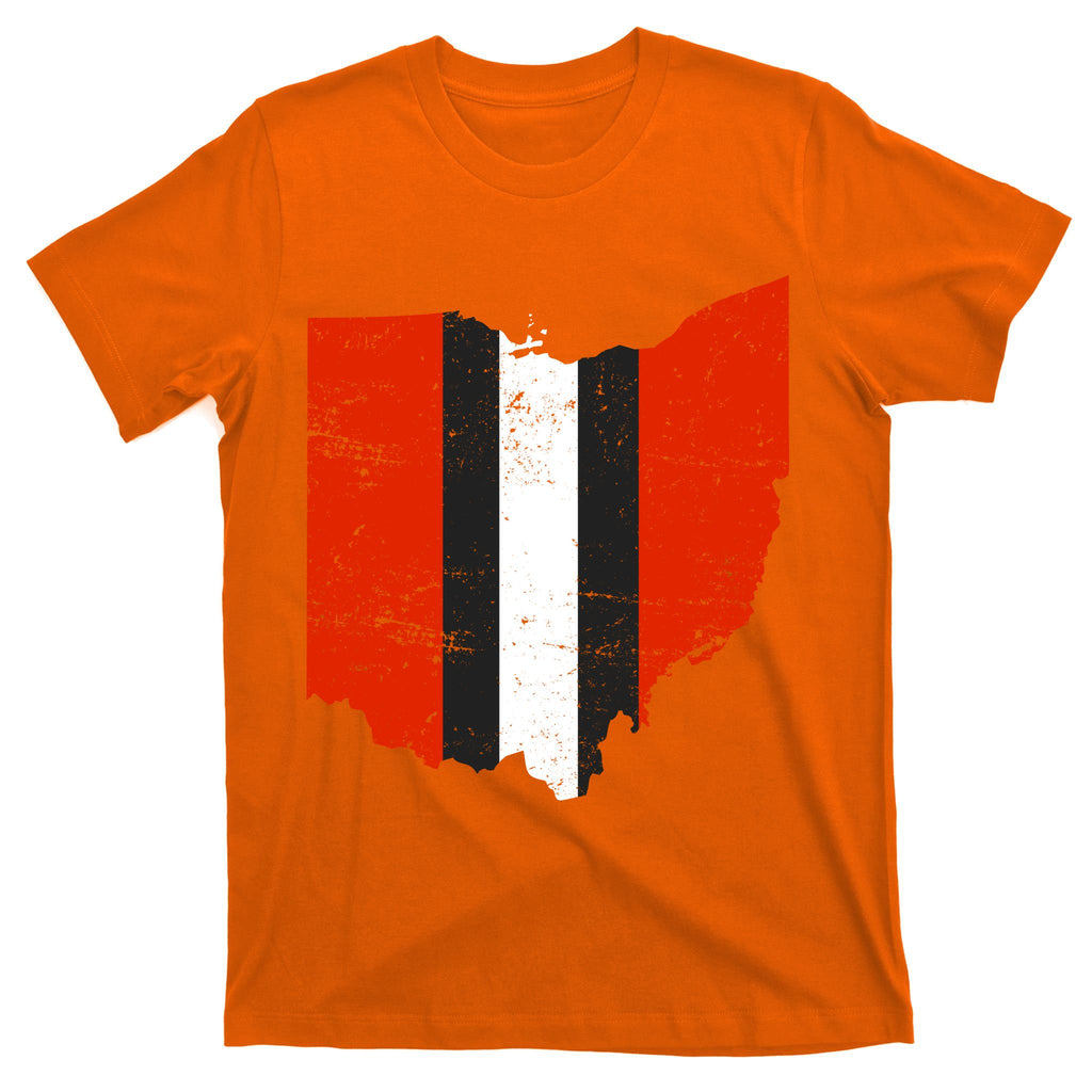 Ohio Cleveland Stripe Football T-Shirt