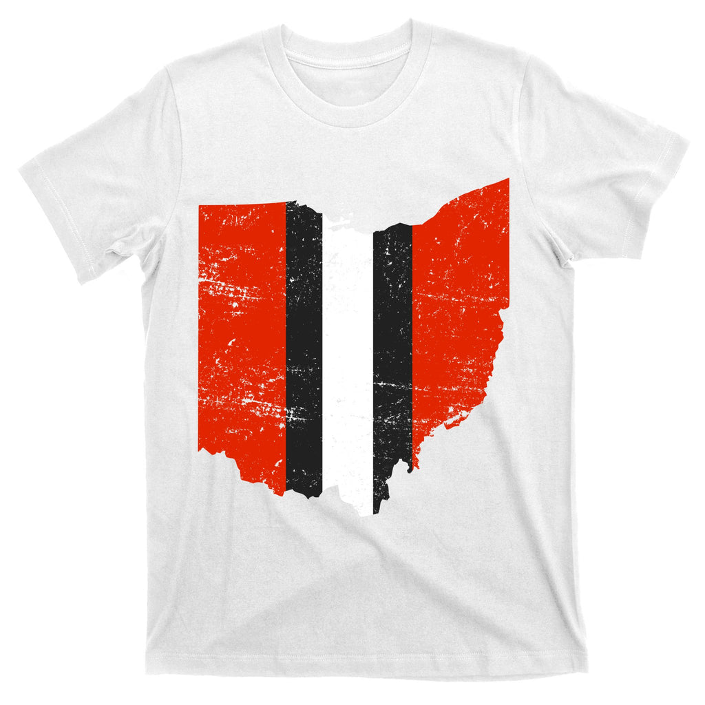 Ohio Cleveland Stripe Football T-Shirt