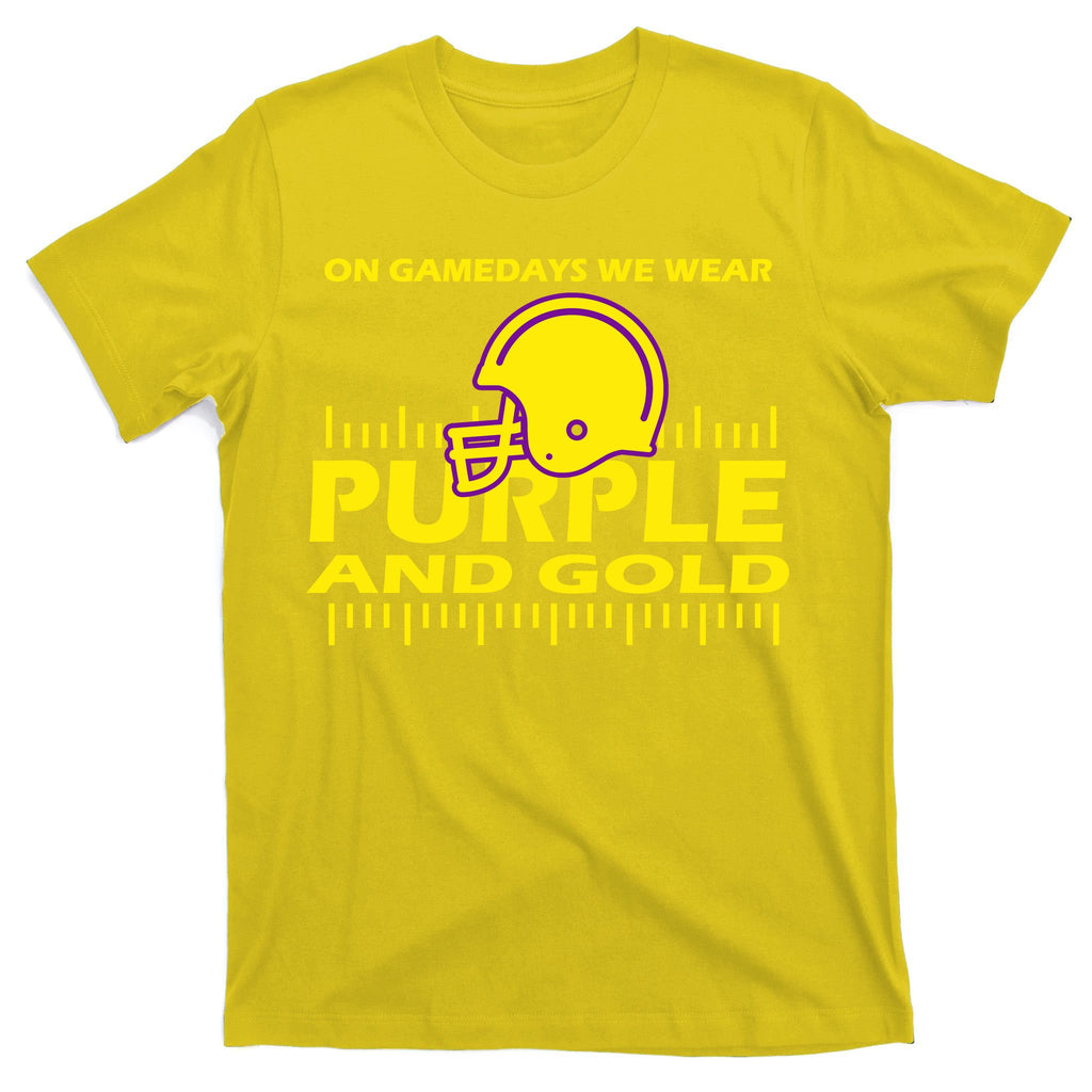 On Gamedays We Wear Purple and Gold Football T-Shirt