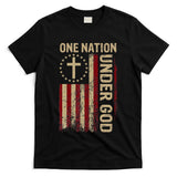 One Nation Under God Flag 4th Of July Patriotic Christian T-Shirt