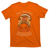 One Thankful Mama Autumn Festive Hair Bun T-Shirt