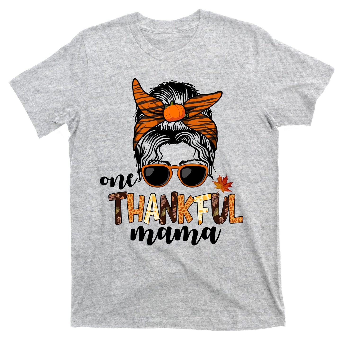 One Thankful Mama Fall Thanksgiving Festive T-Shirt