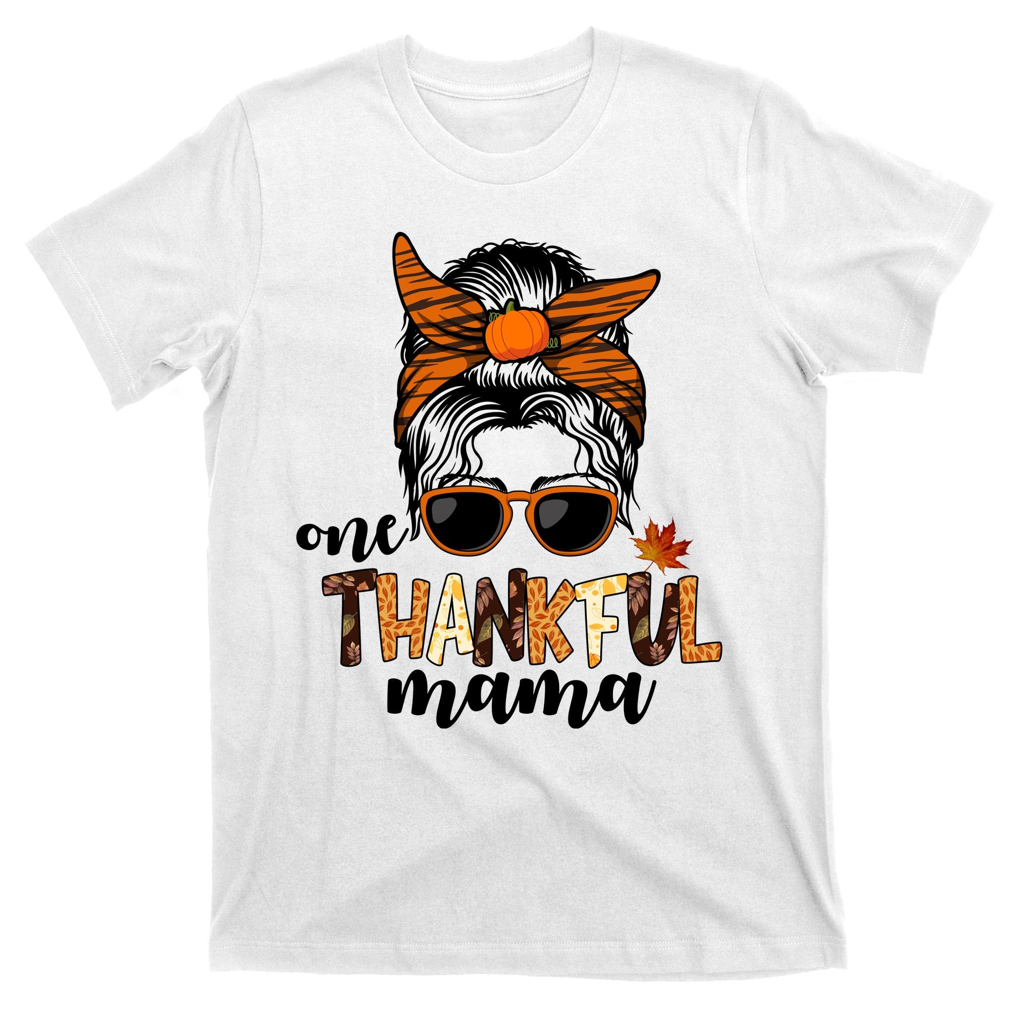 One Thankful Mama Fall Thanksgiving Festive T-Shirt
