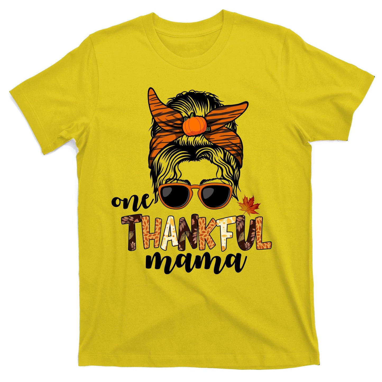 One Thankful Mama Fall Thanksgiving Festive T-Shirt