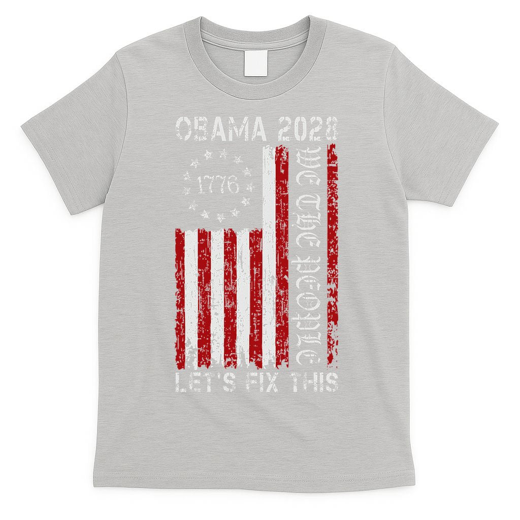 Obama Vintage Flag Retro Patriotic 2028 Political Protest T-Shirt