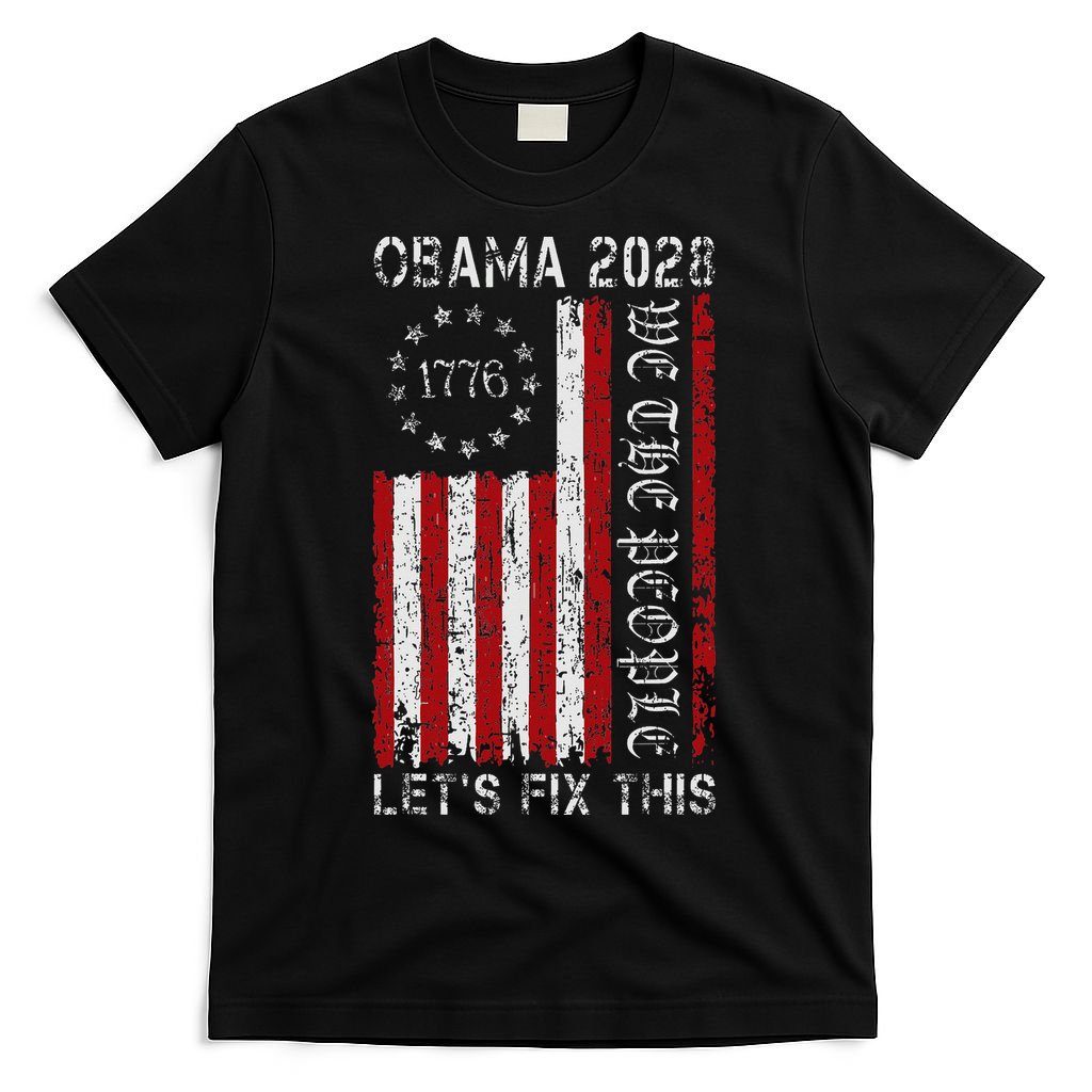 Obama Vintage Flag Retro Patriotic 2028 Political Protest T-Shirt