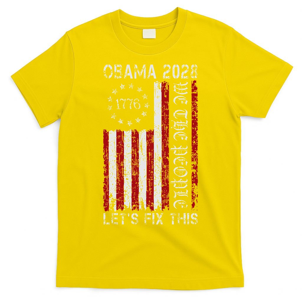 Obama Vintage Flag Retro Patriotic 2028 Political Protest T-Shirt