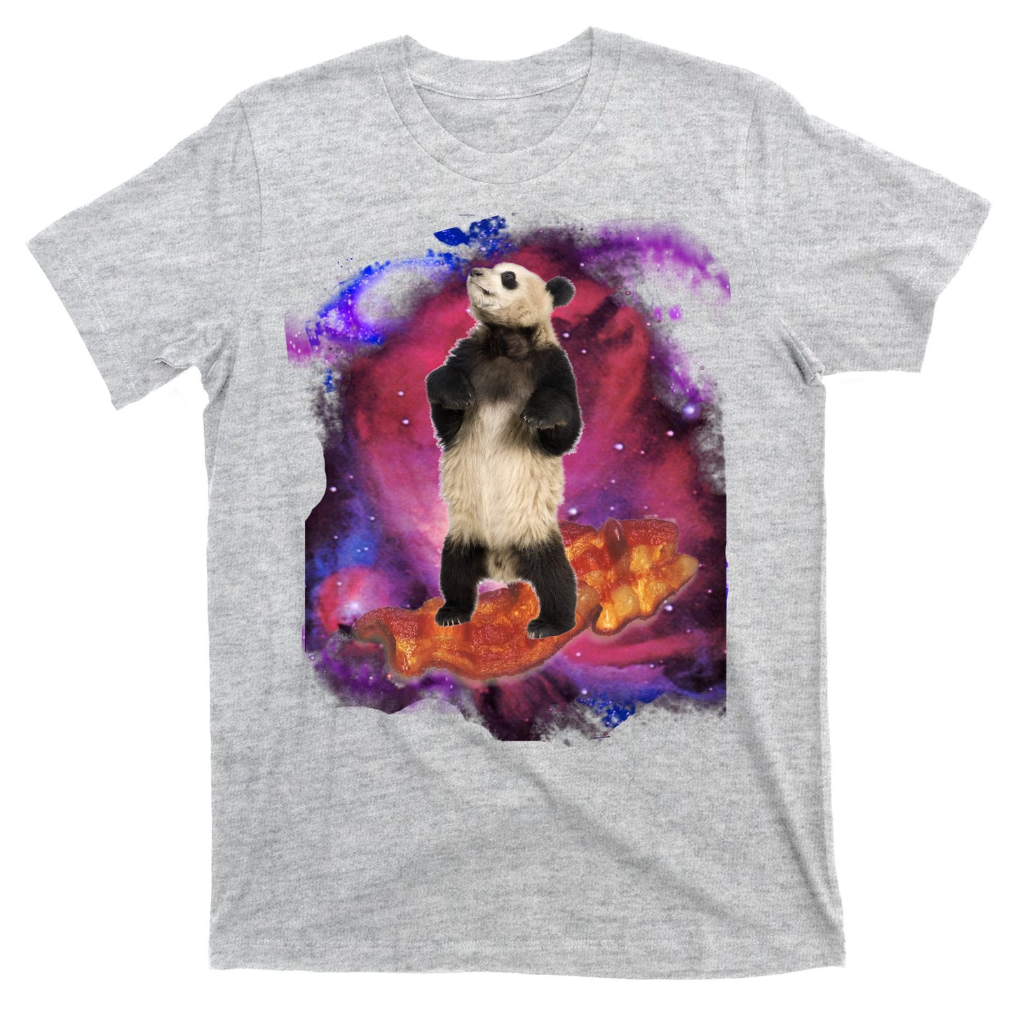 Panda Surfing Bacon In Space T-Shirt