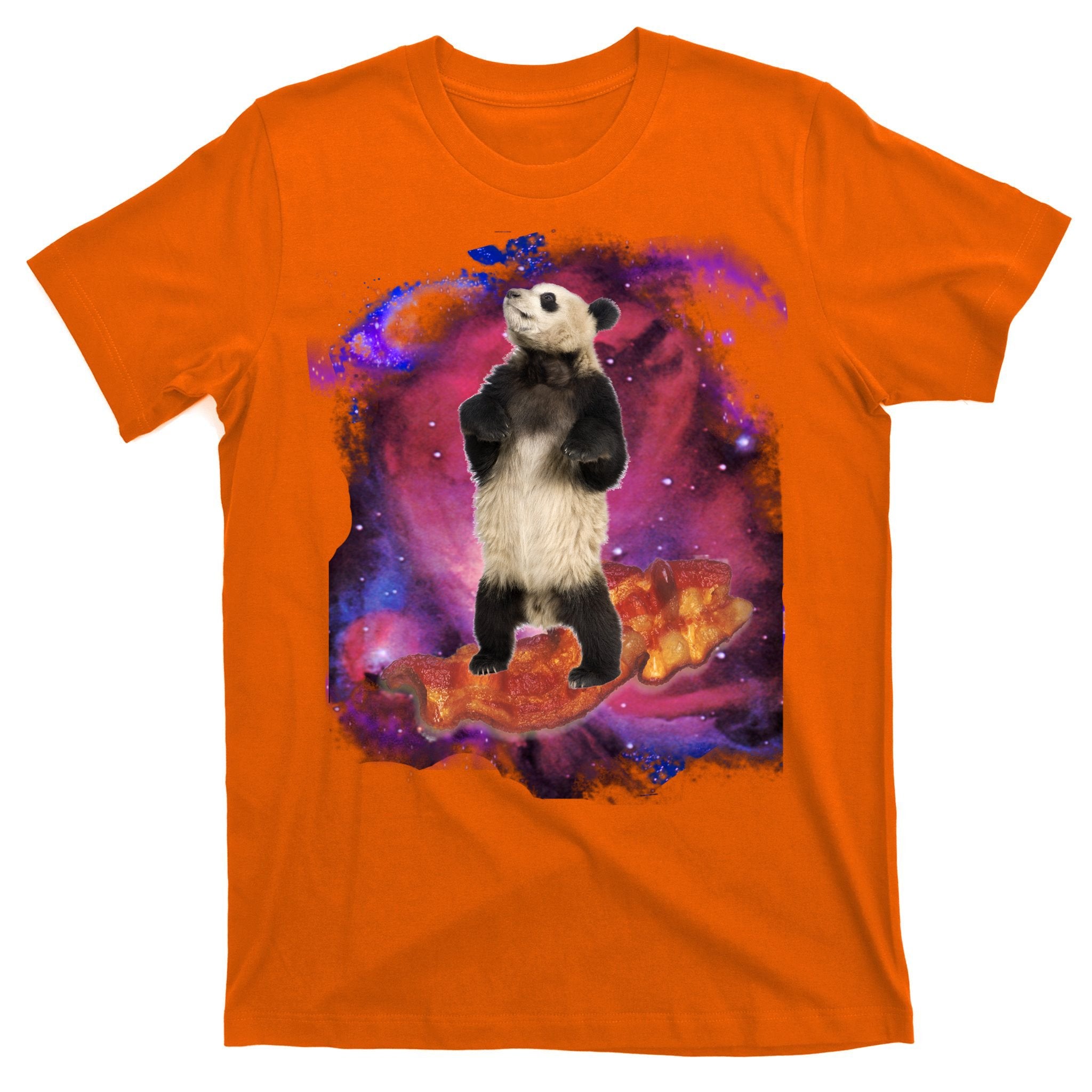 Panda Surfing Bacon In Space T-Shirt