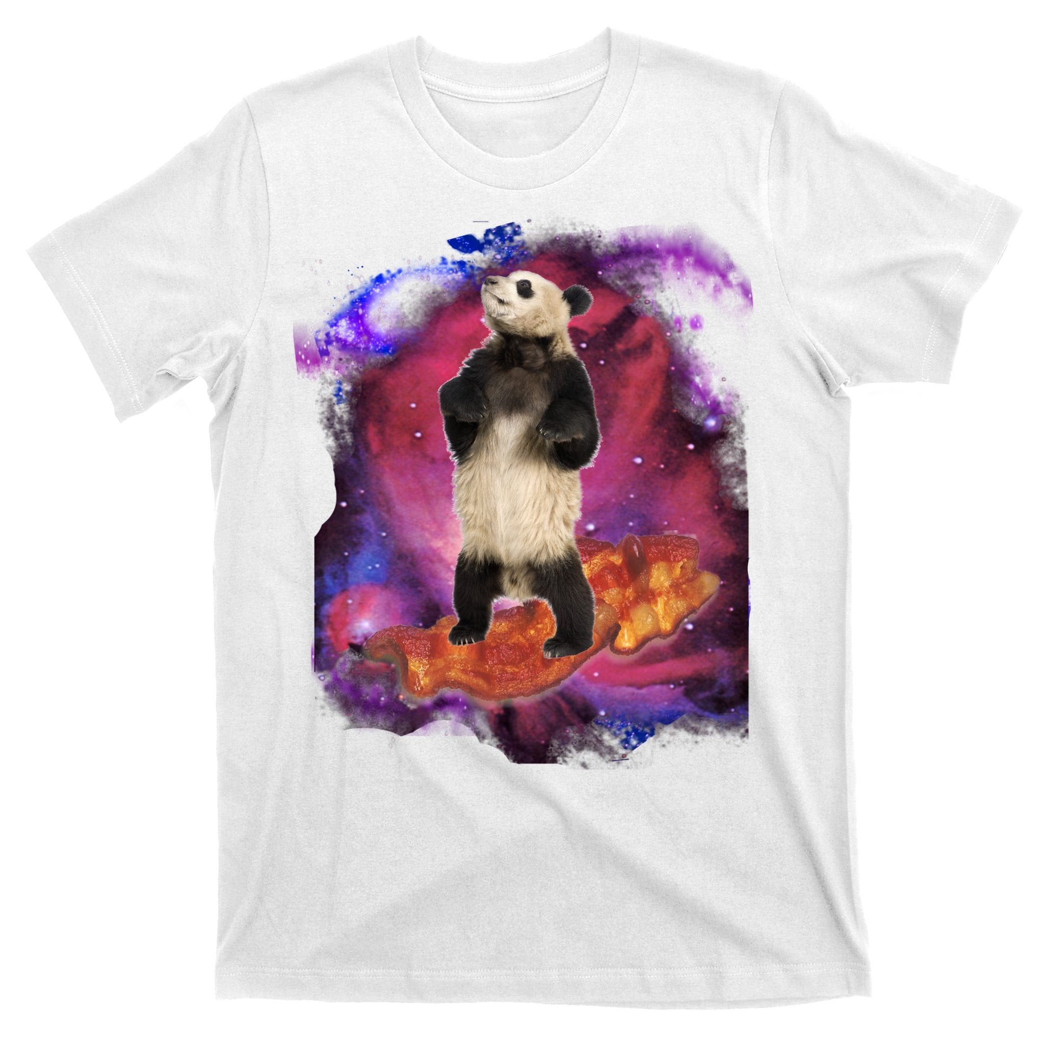 Panda Surfing Bacon In Space T-Shirt