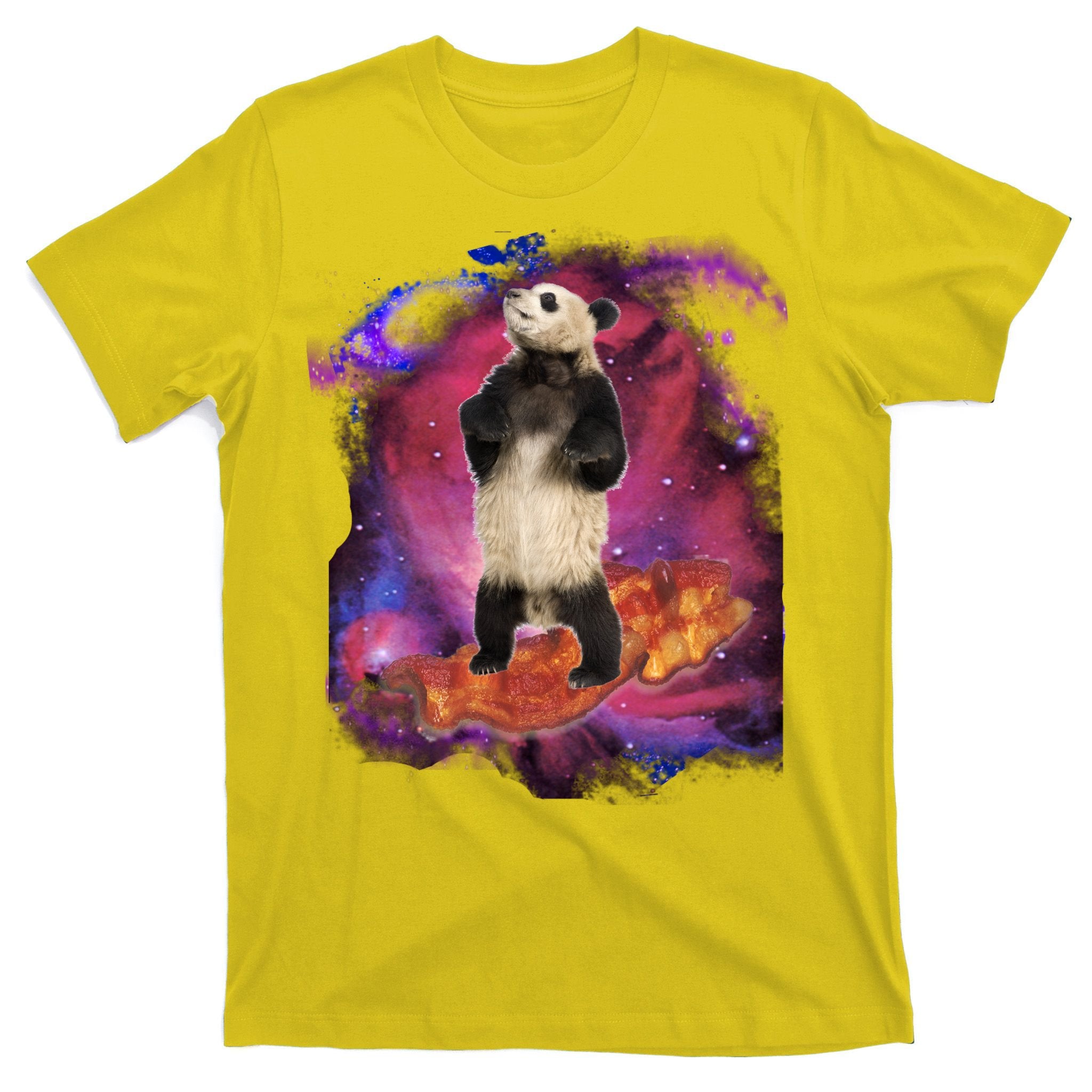 Panda Surfing Bacon In Space T-Shirt