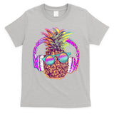 Pop Art Summer Time Headphones Pineapple T-Shirt
