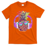 Pop Art Summer Time Headphones Pineapple T-Shirt