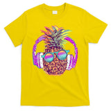 Pop Art Summer Time Headphones Pineapple T-Shirt
