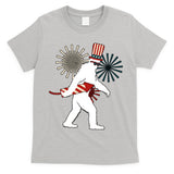 Patriotic Bigfoot Fireworks 4th of July T-Shirt