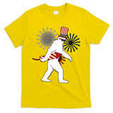 Patriotic Bigfoot Fireworks 4th of July T-Shirt